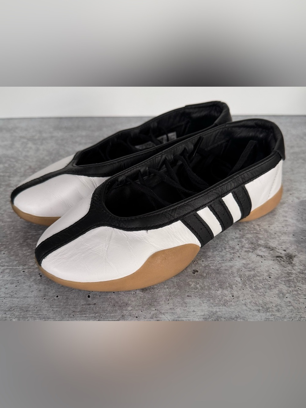 Adidas Originals Taekwondo Mei Ballet Shoes White Black Gum women’s 4.5/ kids 3